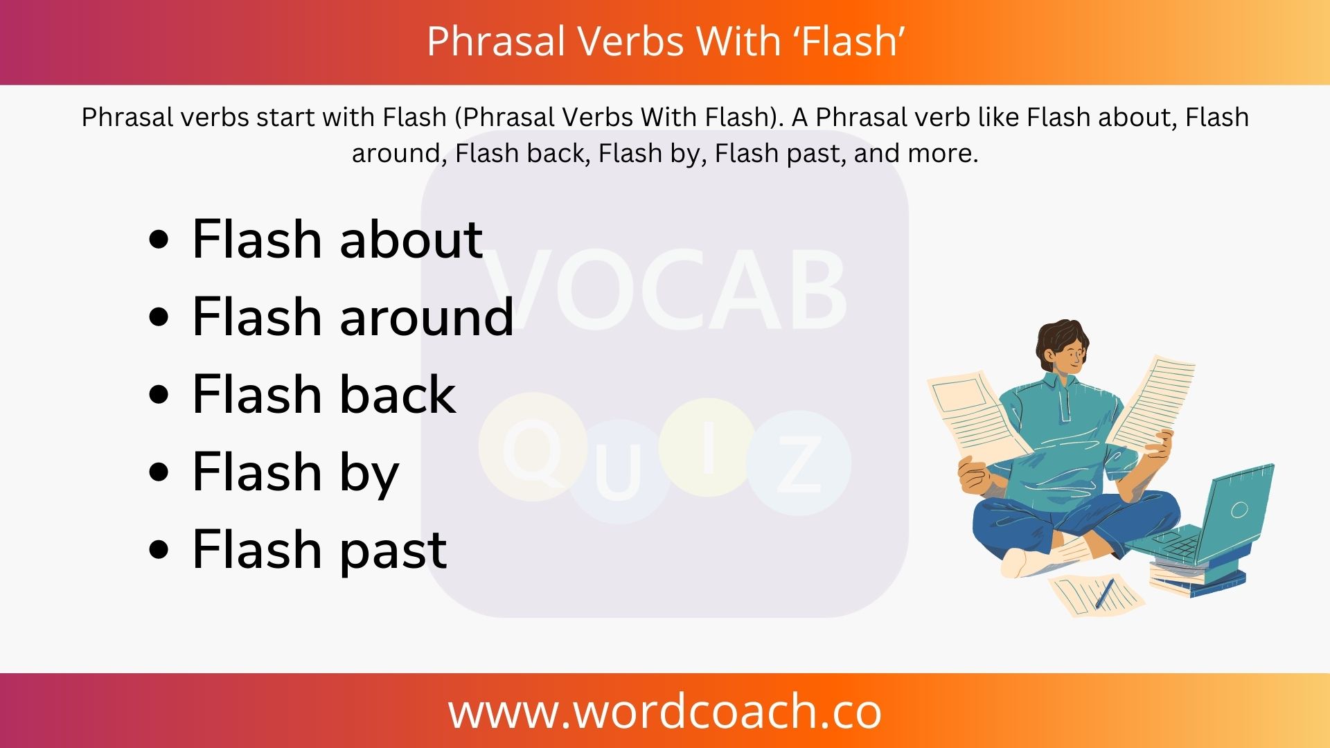 Phrasal Verbs With ‘Flash’ - wordcoach.co
