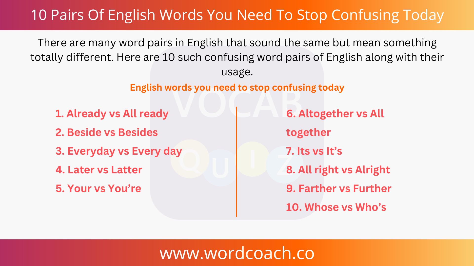 10 Pairs Of English Words You Need To Stop Confusing Today - wordcoach.co