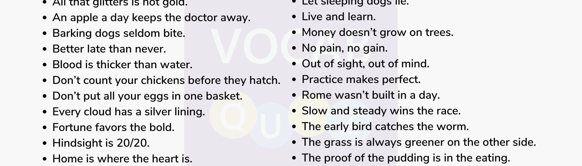 50 Popular Proverbs In English Vocab Quiz